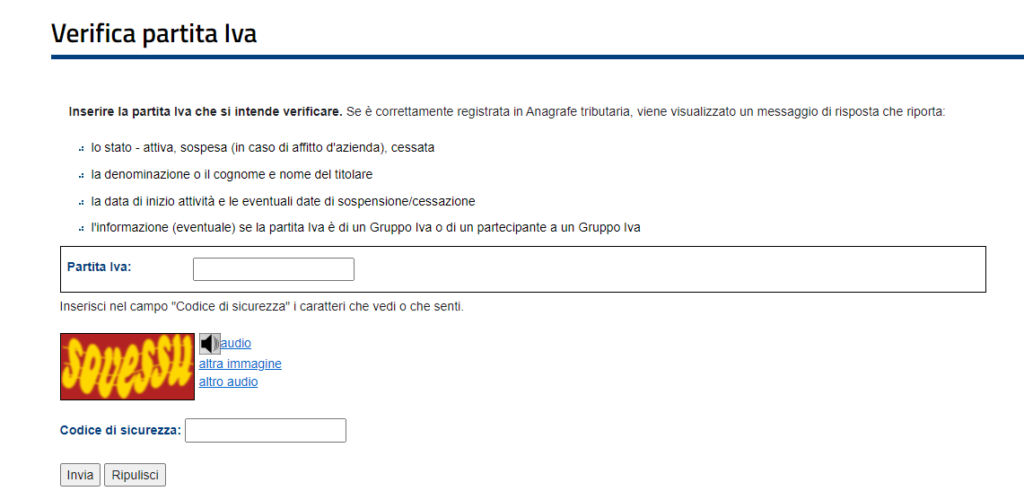 verifica partita iva